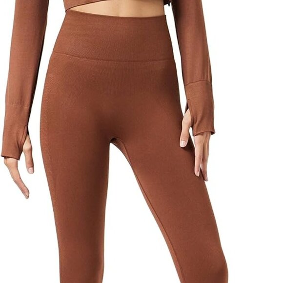 Core 10 Women's Full Length Seamless Leggings (CHOCOLATE) size LARGE - New - Picture 1 of 4